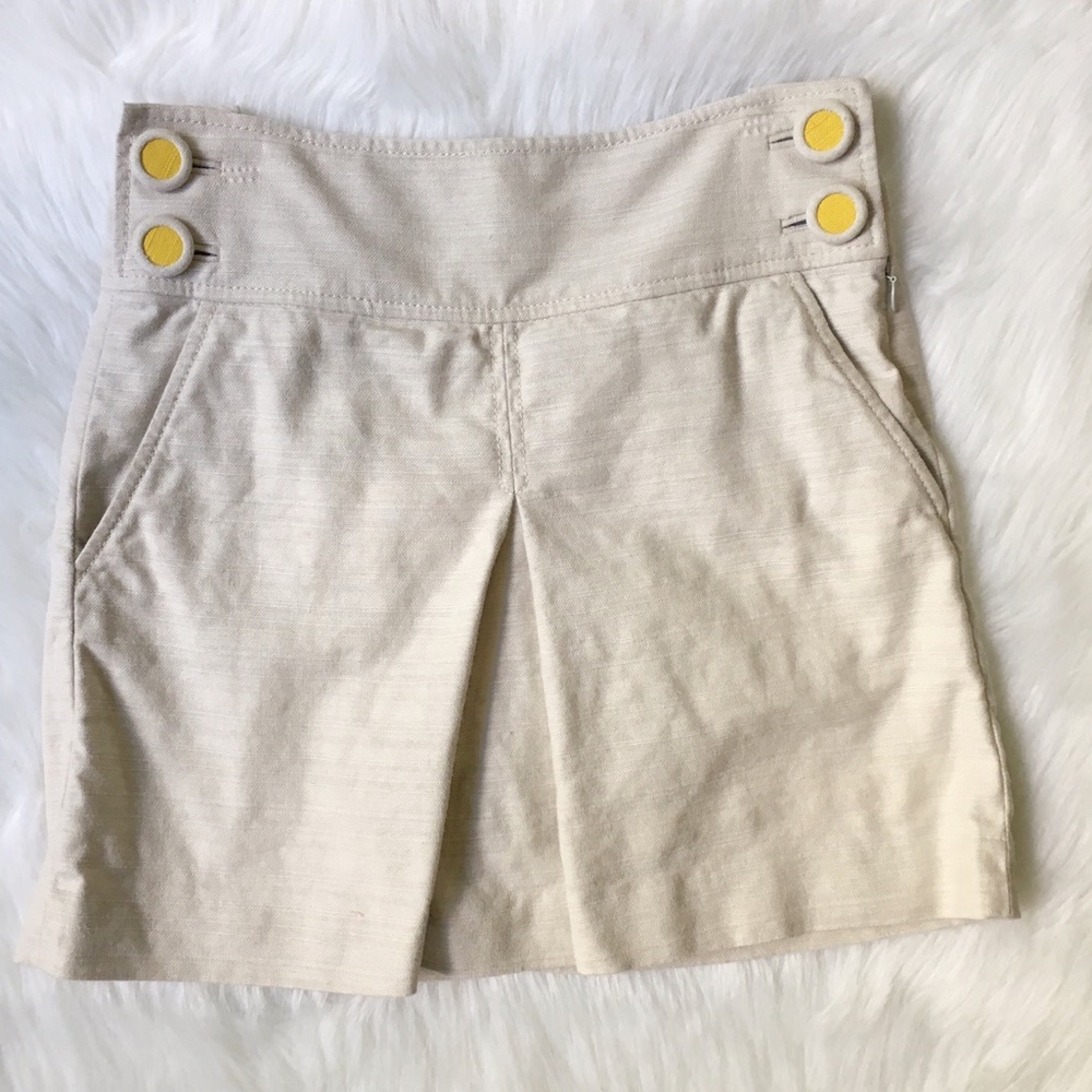 J. Crew Beige Linen Mini Skirt